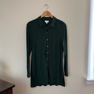 J Jill Collared Tunic - Forest Green